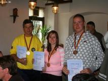 Siegerehrung S3A: Uwe Brewka (Silber) - Stephanie Uhlig (Gold) - Henning Lohse (Bronze)