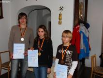 Siegerehrung S3A Junioren: Markus Hinkelmann (silber) - Rebekka Distler (gold) - Kay Makowsky (bronze)