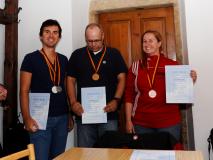 Siegerehrung Deutsche Meisterschaft 2015 - S3A Fallschirm<br>Manuel Mähl (silber) - René Makowsky (gold) - Stephanie Uhlig (bronze)