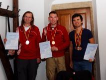 Siegerehrung Deutsche Meisterschaft 2015 - S6A Bremsband<br>Ingo Friedel (silber) - Jonas Büchl (gold) - Manuel Mähl (bronze)